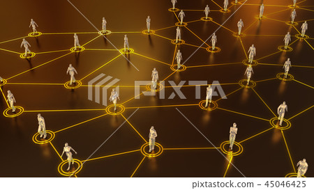 3D rendering with social communication and network 45046425