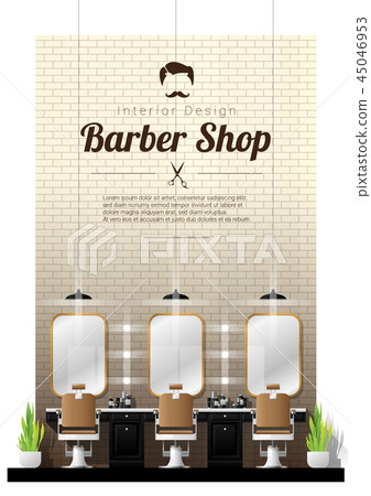 Interior background of vintage barber shop Interior background of vintage barber shop 45046953