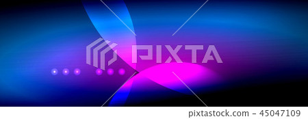 Vector blurred neon glowing circles with flowing and liquid light concept, energy magic fantastic 45047109