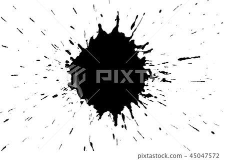 Black ink blot on white background Black ink blot on white background 45047572