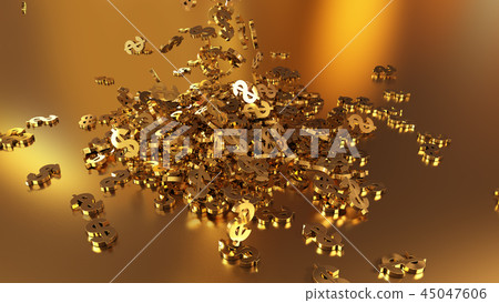 3d rendering of falling signs of dollars 3d rendering of falling signs of dollars 45047606
