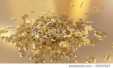 3d rendering of falling signs of dollars 3d rendering of falling signs of dollars 45047607