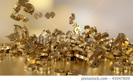 3d rendering of falling signs of dollars 3d rendering of falling signs of dollars 45047609