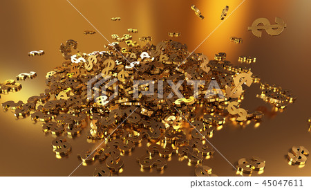 3d rendering of falling signs of dollars 3d rendering of falling signs of dollars 45047611