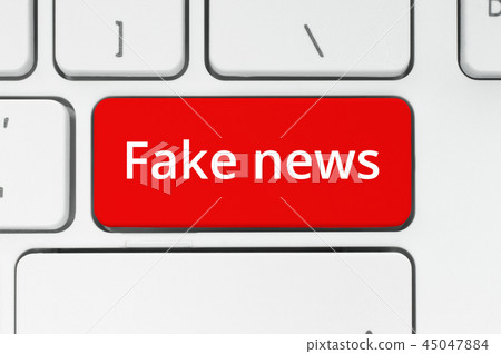 Red button with Fake News words 45047884