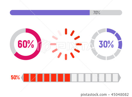Set of progress bars, flat design Set of progress bars, flat design 45048082