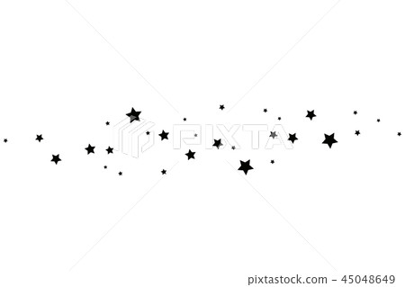 Black Shooting Star with Elegant Star Trail on White Background 45048649