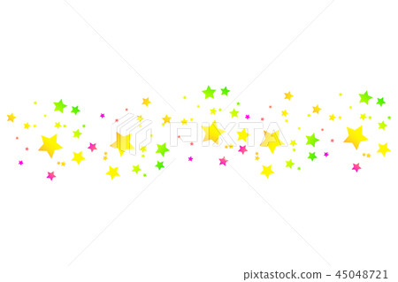 Colored Shooting Star with Elegant Star Trail on White Background 45048721