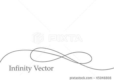 Infinity in solid lines of drawing. Continuous black line. Work flat design. The symbol of infinity 45048808