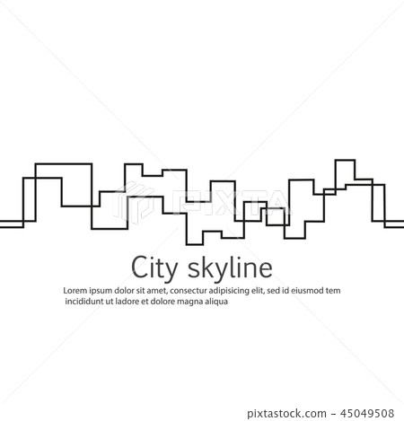 Silhouette of the city in a flat style. Modern urban landscape. Vector illustrations. City 45049508