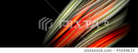 Mixing color waves on black, liquid flowing shapes 45049614