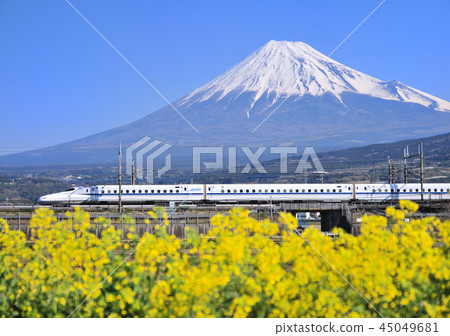 Shinkansen N700 series and Mt. Fuji-5379 Shinkansen N700 series and Mt. Fuji-5379 45049681