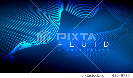 Digital flowing wave particles abstract background Digital flowing wave particles abstract background 45049783