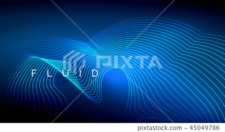 Digital flowing wave particles abstract background - Stock Illustration ...