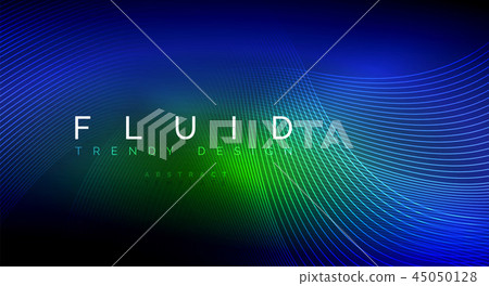 Digital flowing wave particles abstract background Digital flowing wave particles abstract background 45050128