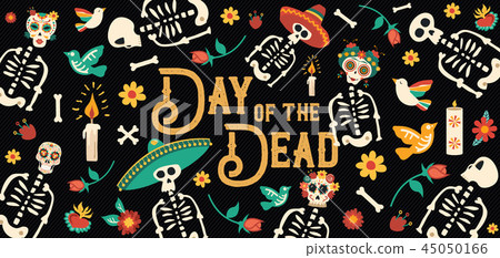Day of the dead mexican skull celebration card 45050166