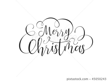 Merry Christmas Calligraphy Text Quote Background 图库插图