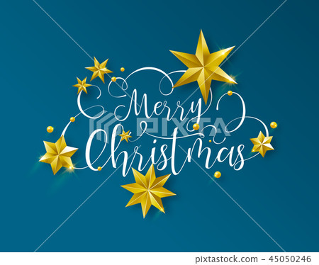 Christmas calligraphy text quote with gold stars Christmas calligraphy text quote with gold stars 45050246