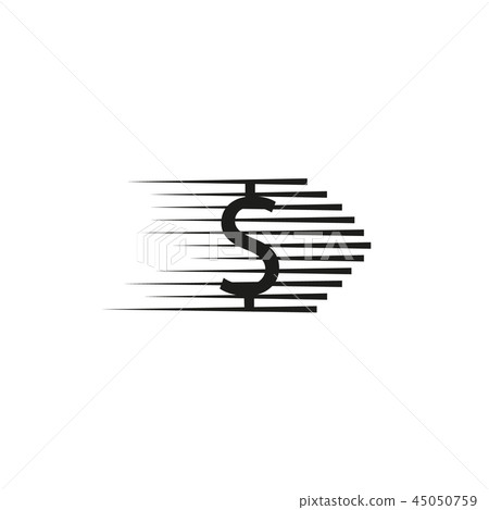 Vector fast coin logo combination. Speed money symbol or icon. Unique cash and digital logotype 45050759