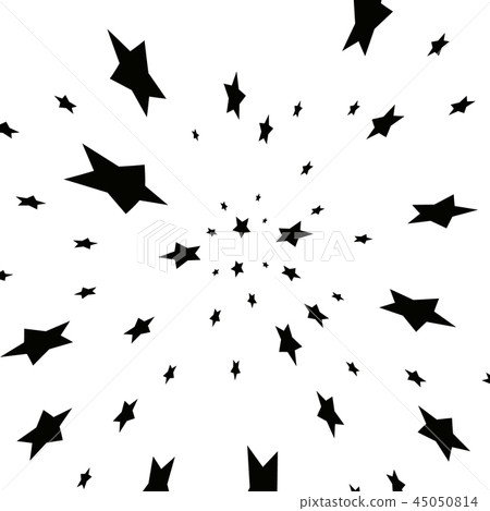 Black Shooting Star with Elegant Star Trail on White Background 45050814