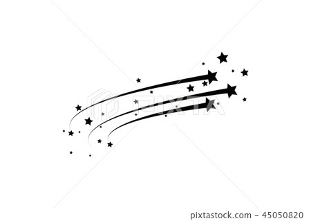 Abstract Falling Star - Black Shooting Star with Elegant Star Trail on White Background - Meteoroid Abstract Falling Star - Black Shooting Star with Elegant Star Trail on White Background - Meteoroid 45050820