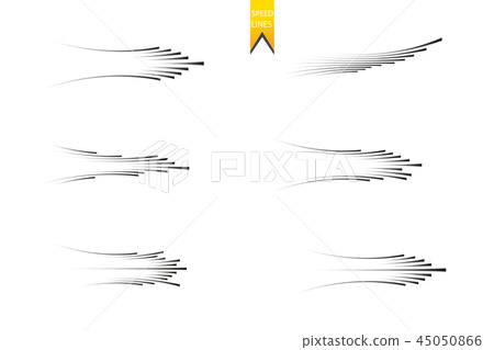 Set speed lines isolated set. Motion effect for your design. Black lines on white background. Vector 45050866