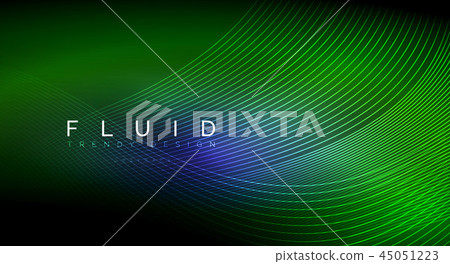 Digital flowing wave particles abstract background Digital flowing wave particles abstract background 45051223