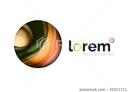 Geometric abstract business icon template, smooth shape 45051711
