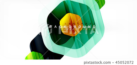Glossy color hexagons modern composition background, shiny glass design 45052072