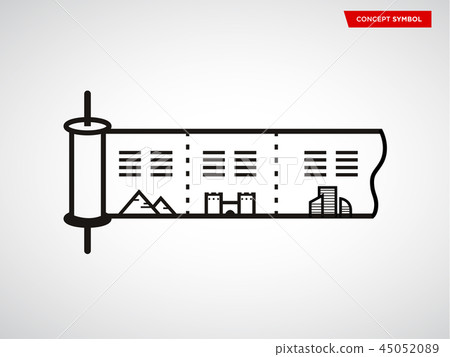 history icons, mono vector symbols 45052089