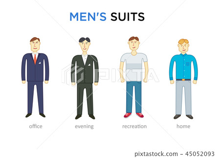 casual set characters for use in design 45052093