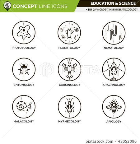 Concept Line Icons Set 5 Biology 45052096