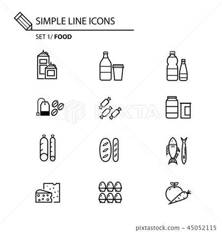 Simple line icons set 1 Food Simple line icons set 1 Food 45052115