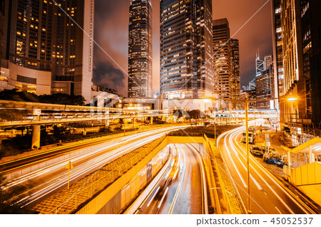 Beautiful architecture building exterior cityscape of hong kong city skyline 45052537