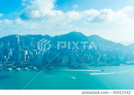 Beautiful architecture building exterior cityscape of hong kong city skyline Beautiful architecture building exterior cityscape of hong kong city skyline 45052542