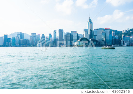 Beautiful architecture building exterior cityscape of hong kong city skyline 45052546