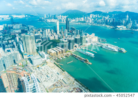 Beautiful architecture building exterior cityscape of hong kong city skyline Beautiful architecture building exterior cityscape of hong kong city skyline 45052547