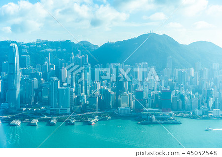 Beautiful architecture building exterior cityscape of hong kong city skyline 45052548