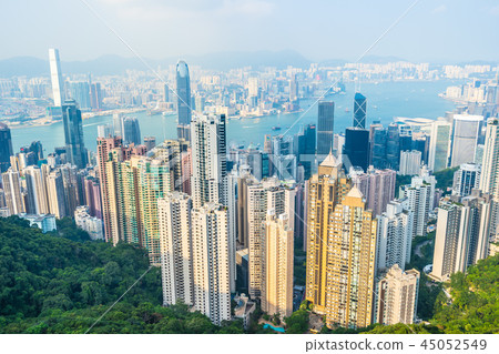 Beautiful architecture building exterior cityscape of hong kong city skyline 45052549