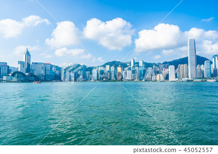 Beautiful architecture building exterior cityscape of hong kong city skyline 45052557