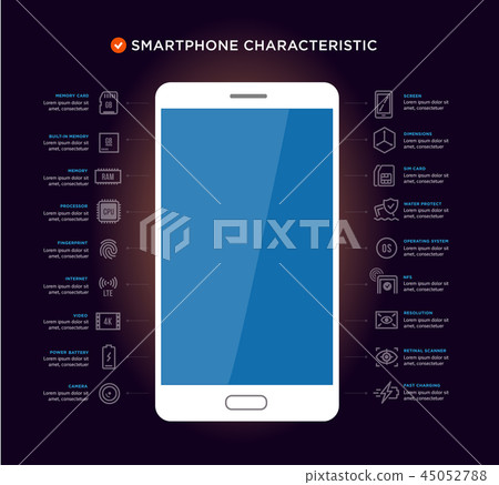 Mobile Device Components Vector Icon Set 45052788