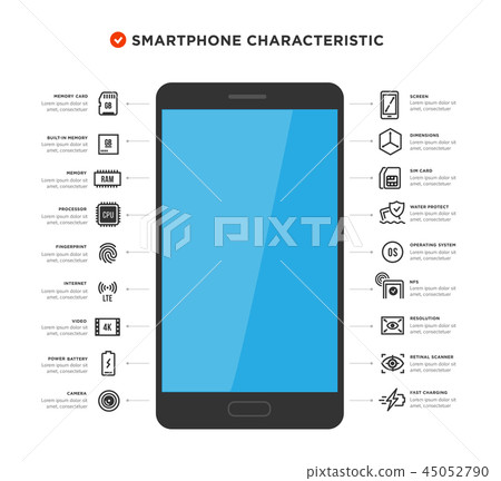 Mobile Device Components Vector Icon Set Mobile Device Components Vector Icon Set 45052790
