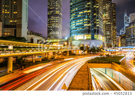 Beautiful architecture building exterior cityscape of hong kong city skyline 45052813