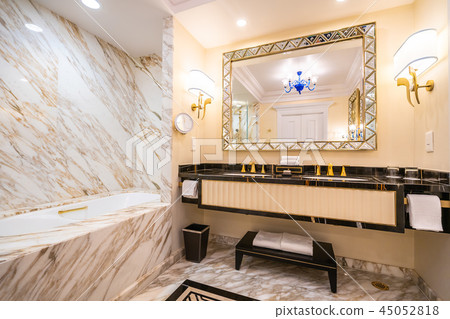 beautiful luxury faucet and sink decoration in bathroom 45052818