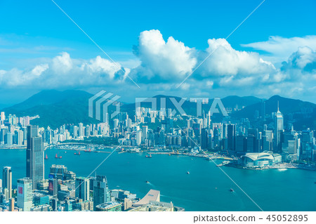 Beautiful architecture building exterior cityscape of hong kong city skyline 45052895