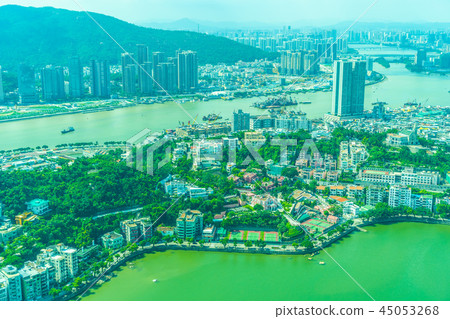 Beautiful architecture building cityscape in macau Beautiful architecture building cityscape in macau 45053268