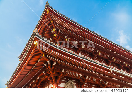 Beautiful architecture building sensoji temple is the famous place for visit in asakusa area 45053571
