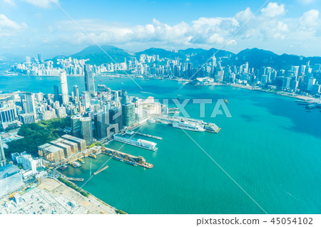 Beautiful architecture building exterior cityscape of hong kong city skyline 45054102