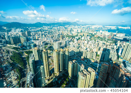 Beautiful architecture building exterior cityscape of hong kong city skyline 45054104