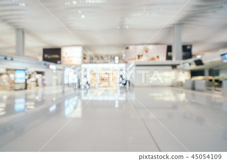 Abstract blur and defocused airport terminal interior 45054109